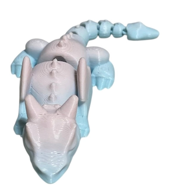 3D printed 4" Lazy Dragon, Cotton Candy