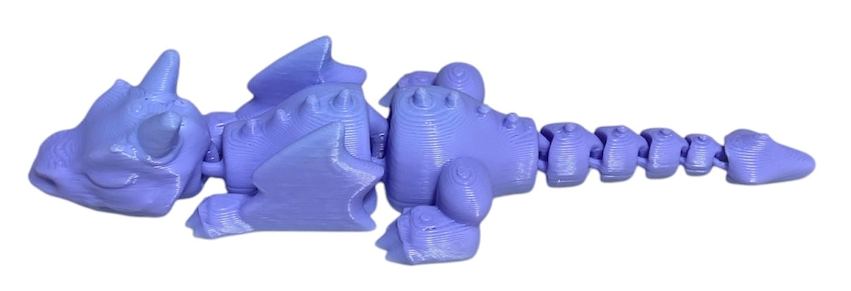 3D printed Lazy Dragon - 8-1/4" - Blueberry