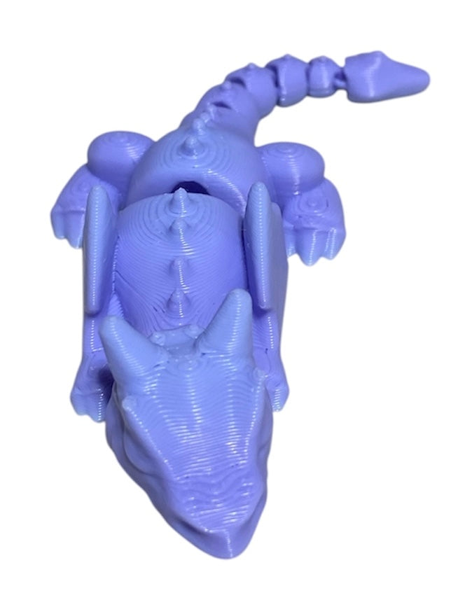 3D printed Lazy Dragon - 8-1/4" - Blueberry