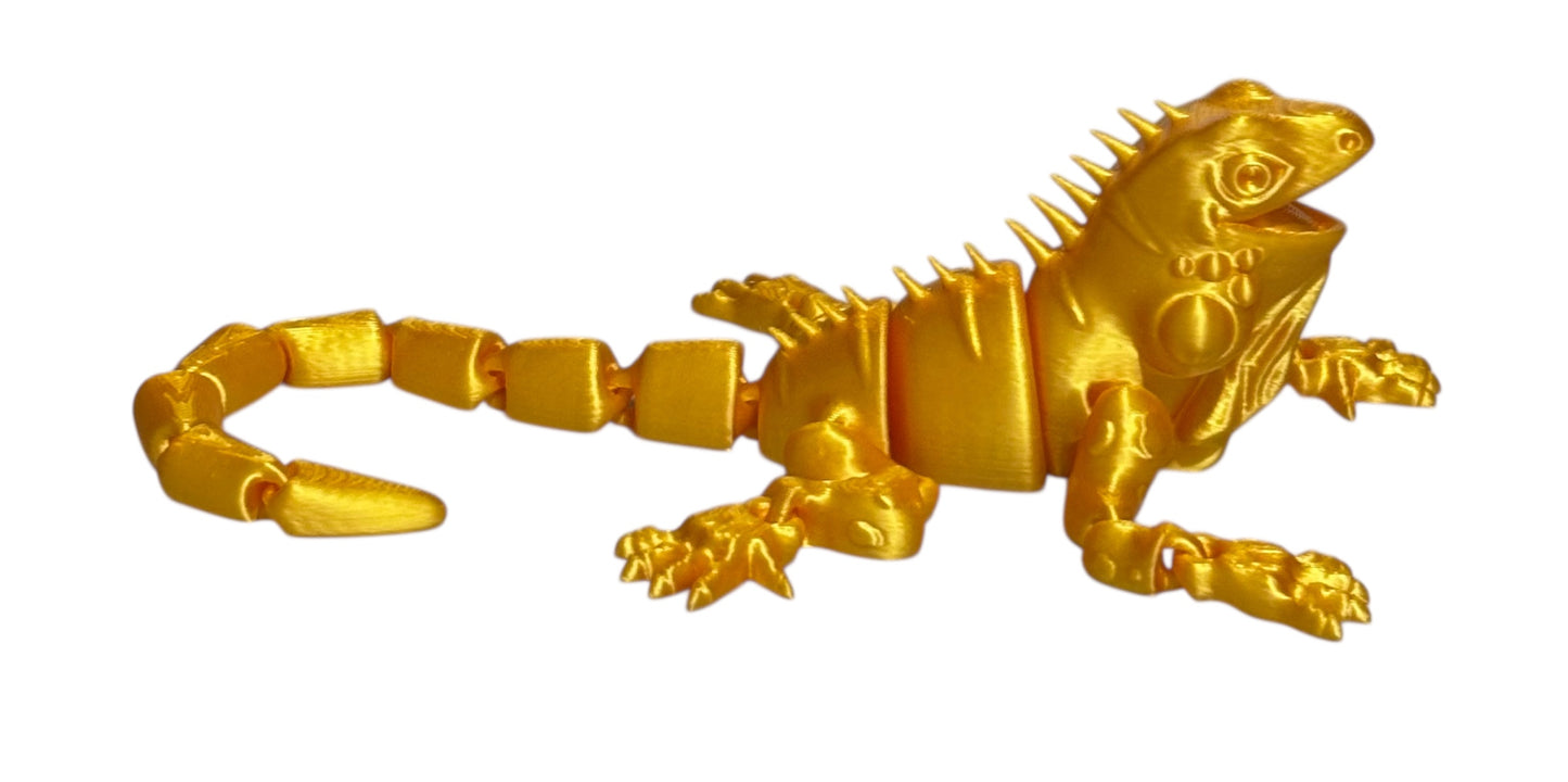3D Printed - 12" Iguana - Gold Silk
