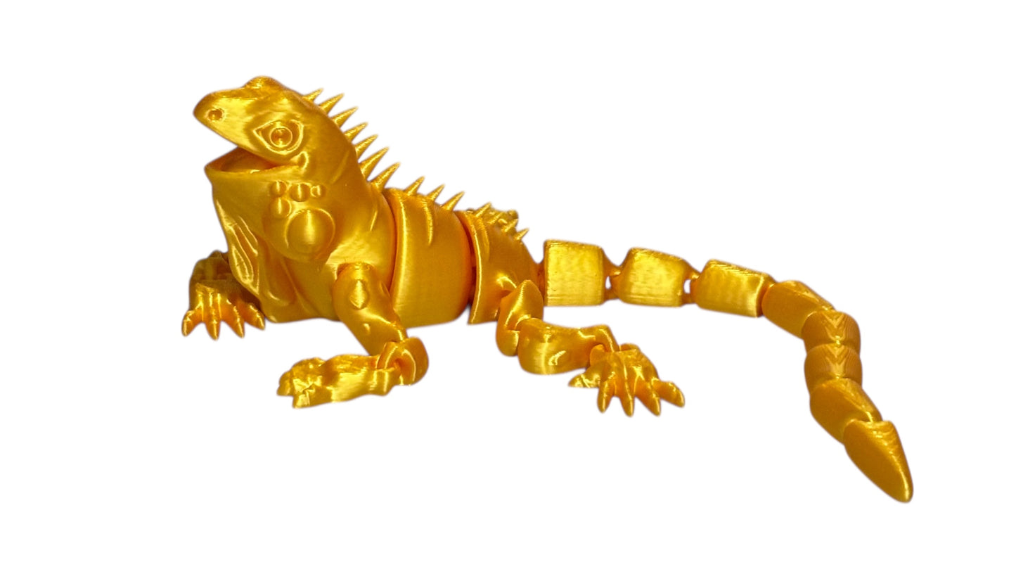 3D Printed - 12" Iguana - Gold Silk