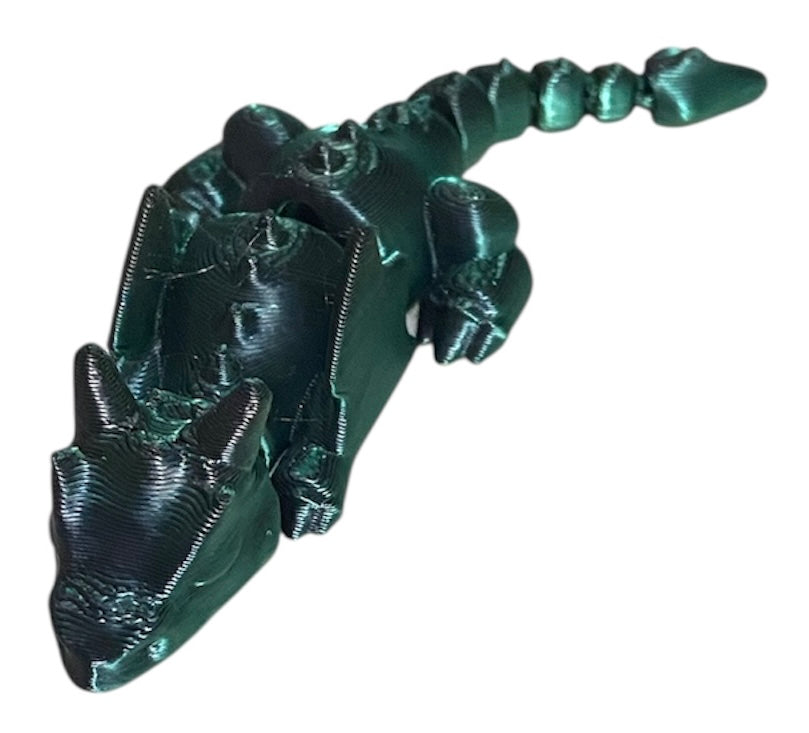 3D printed 4" Lazy Dragon Black/Green