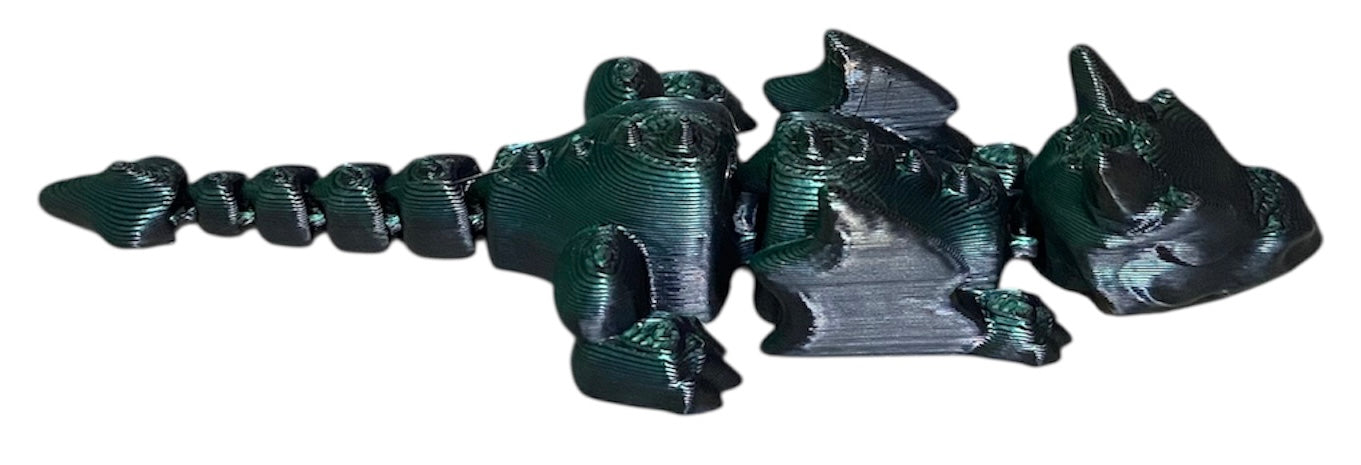 3D printed 4" Lazy Dragon Black/Green