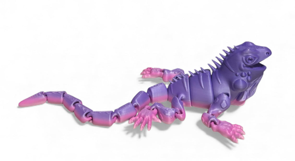 3D Printed - 12" Iguana - Rainbow 03