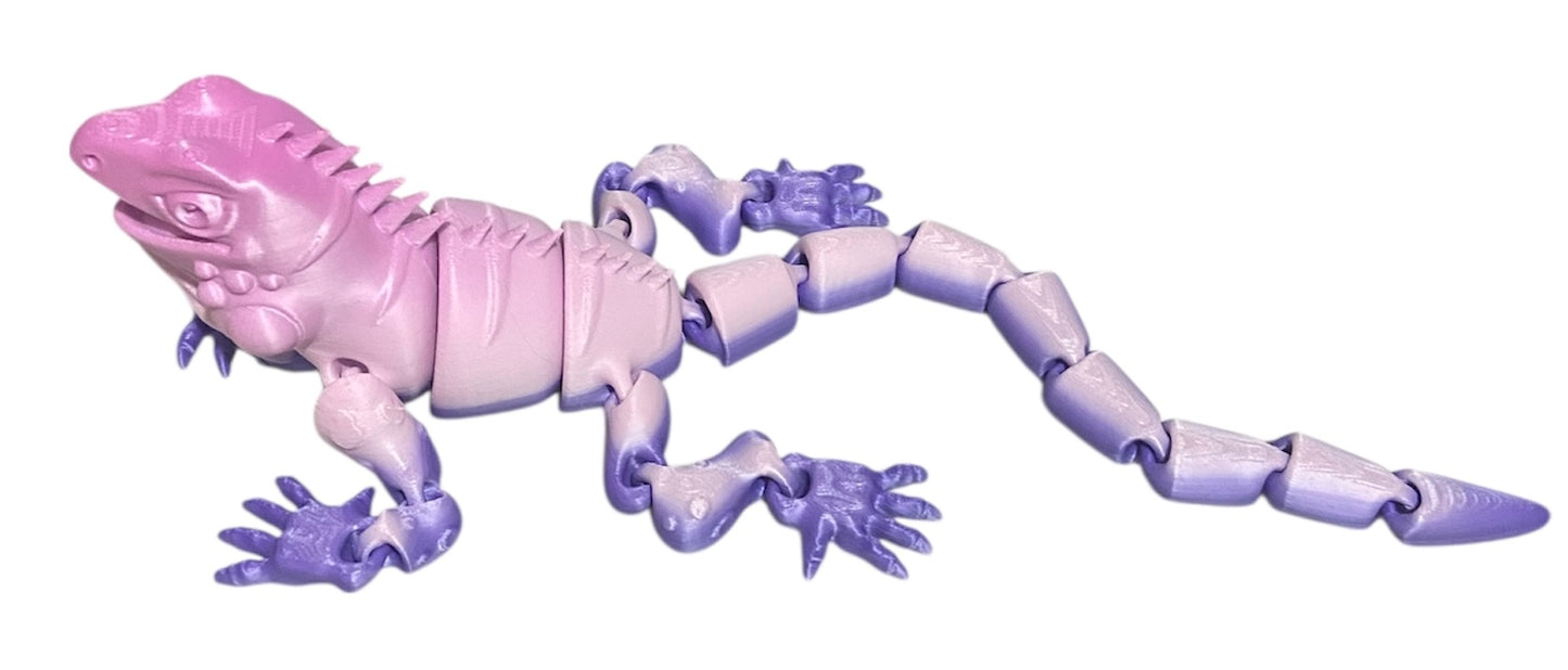3D Printed - 12" Iguana - Rainbow 03