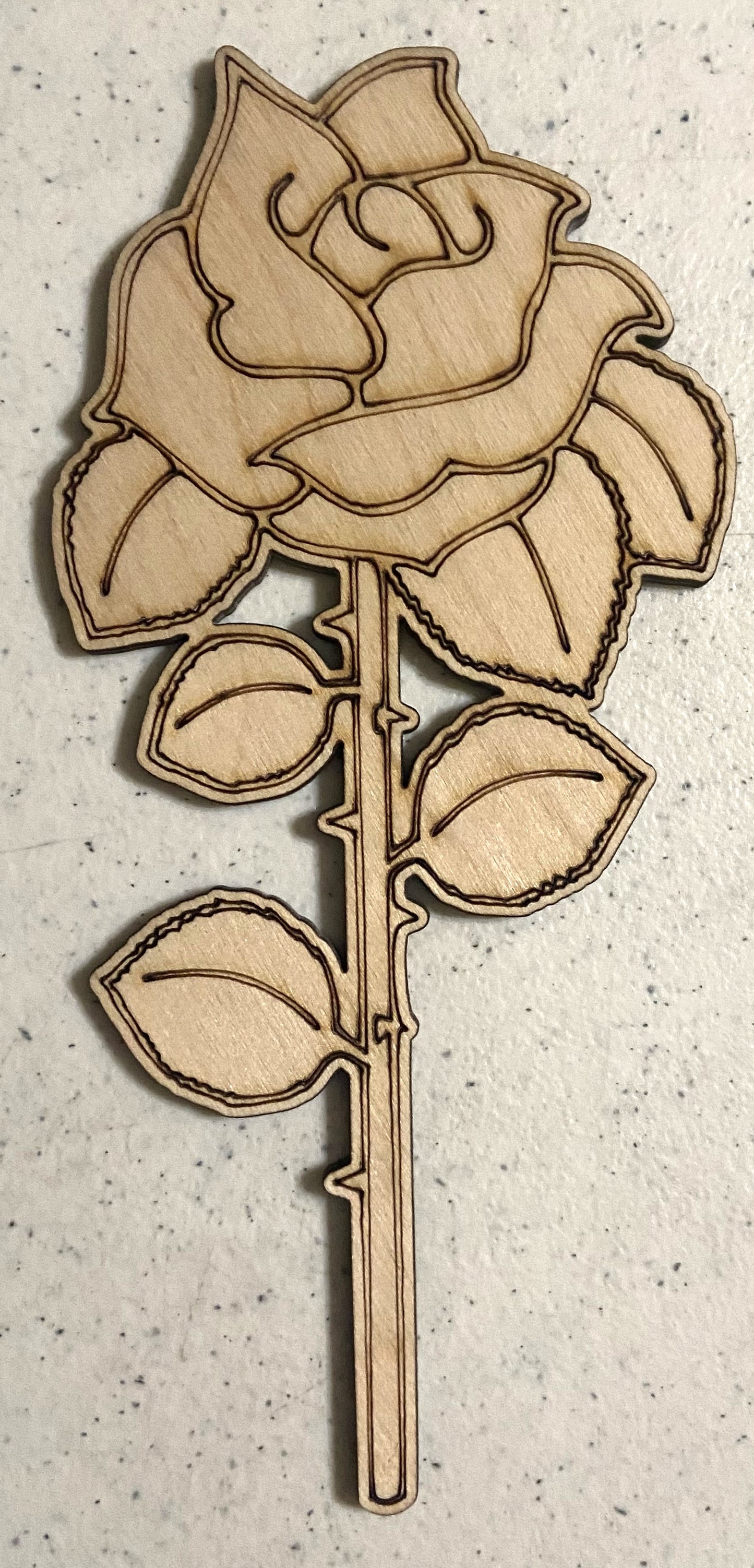 Ready to Paint Shape - 1/8" Birch - Rose  - S501