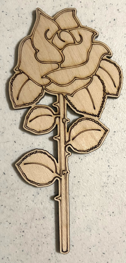 Ready to Paint Shape - 1/8" Birch - Rose  - S501