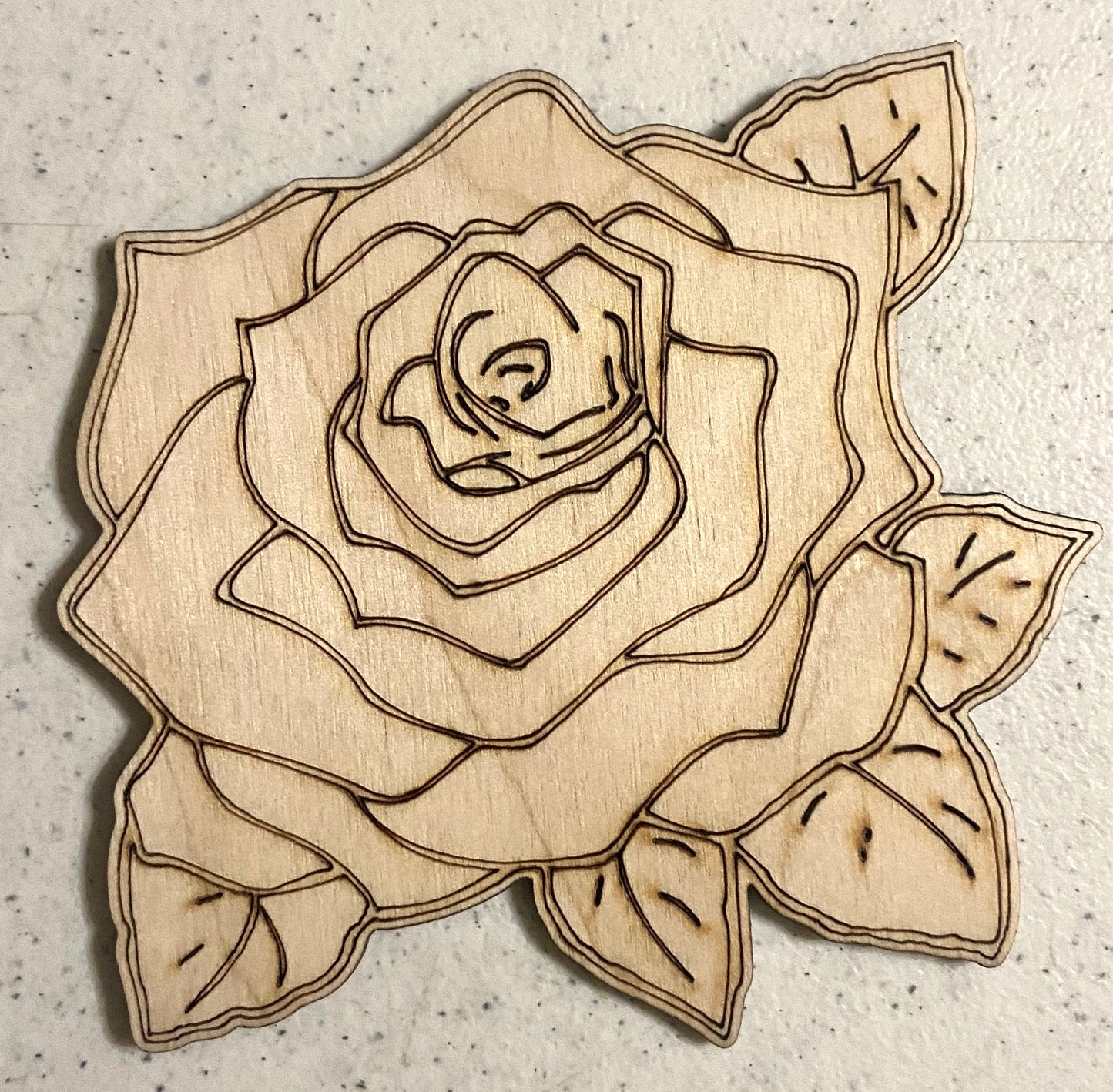 Ready to Paint Shape - 1/8" Birch - Rose  - S502
