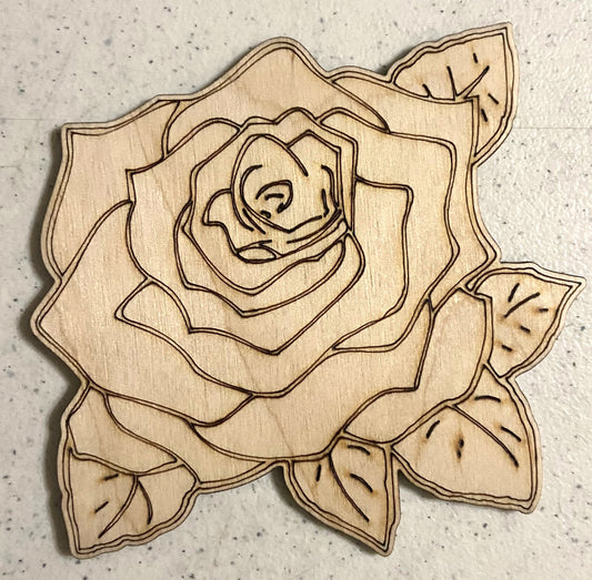 Ready to Paint Shape - 1/8" Birch - Rose  - S502
