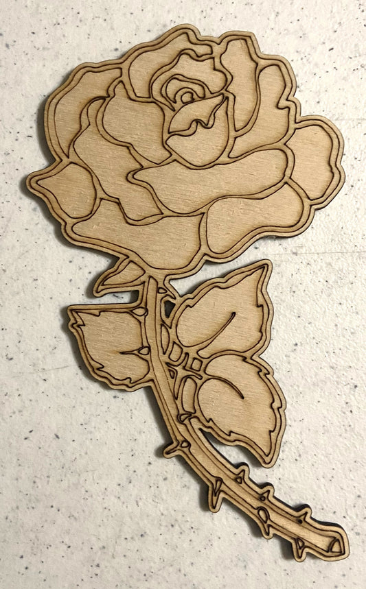 Ready to Paint Shape - 1/8" Birch - Rose  - S503