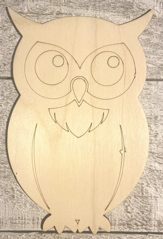 Ready to Paint Shape - 1/8" Birch - Owl  - S504