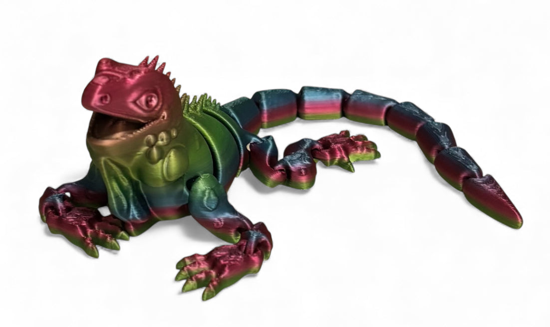 3D Printed - 12" Iguana - Rainbow 06
