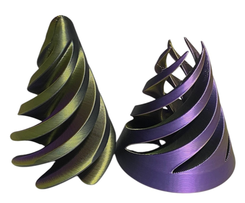 Pass Through Fidget Cone - 2-1/2" x 2" - Black/Gold/Purple
