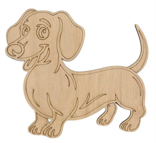 Dachshund Shape - Unfinished 1/8" Plywood - S589
