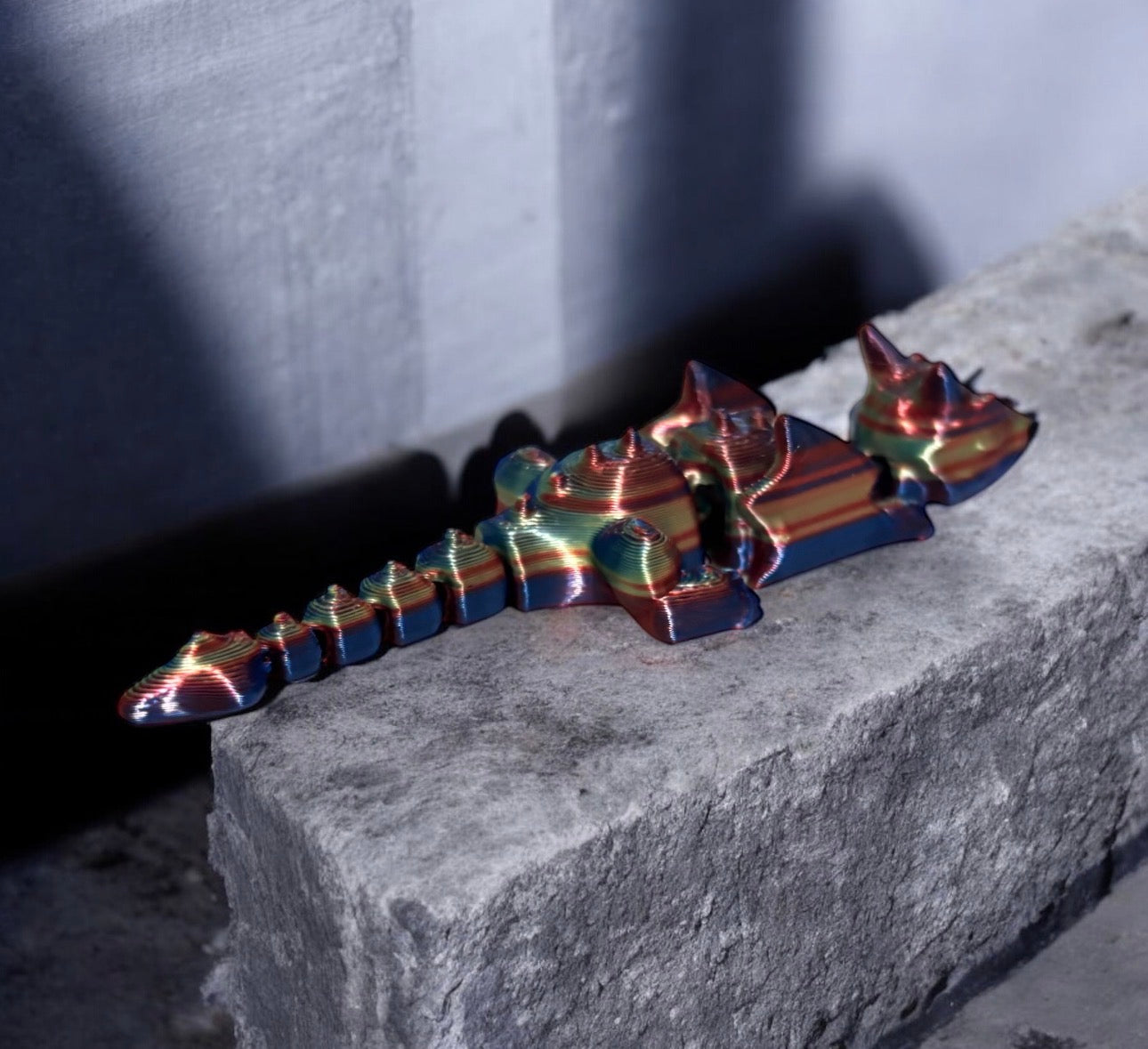 3D printed 4" Lazy Dragon, Twilight