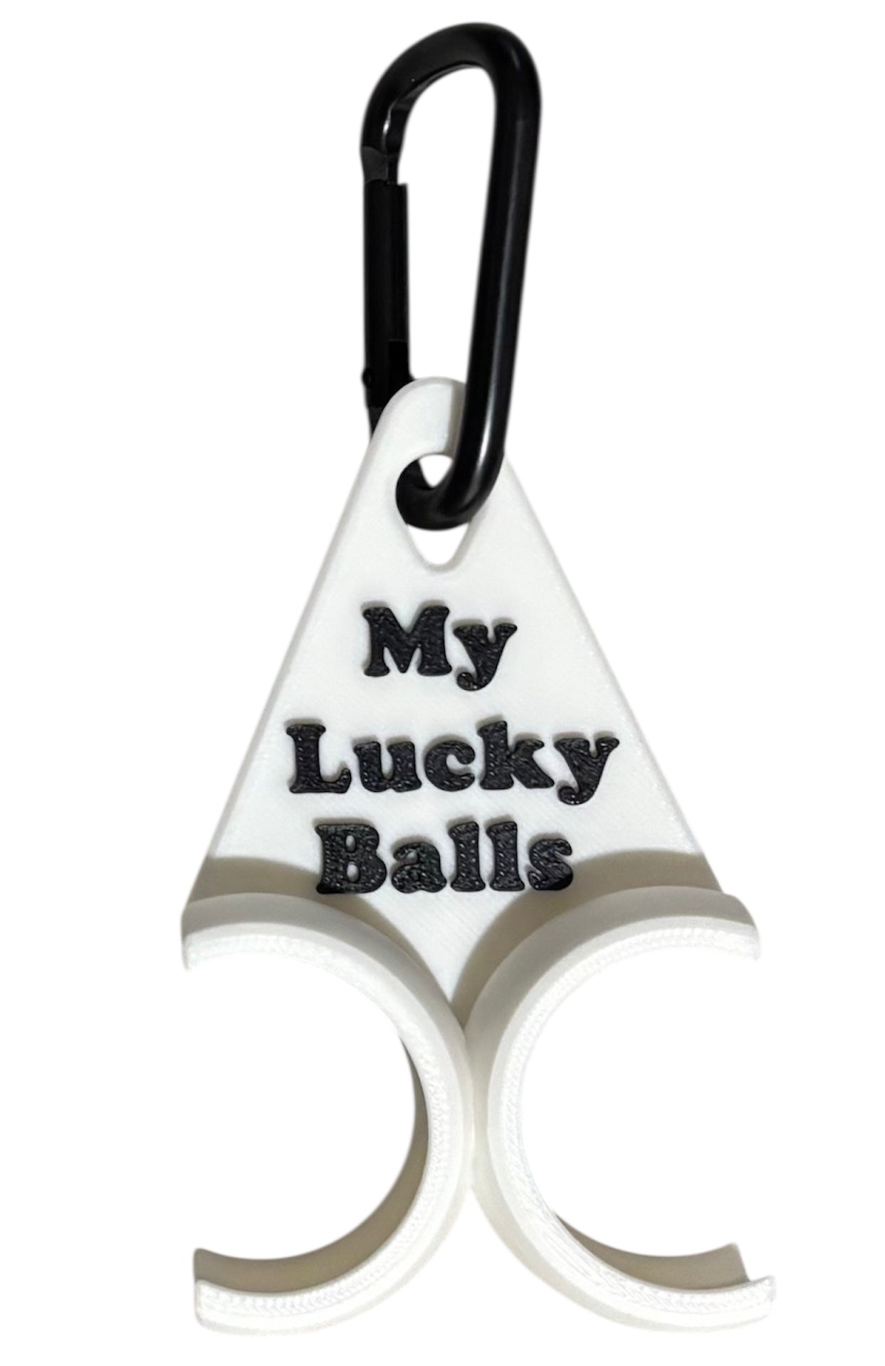 Golf Ball Holder "My Lucky Balls" - White w/Black