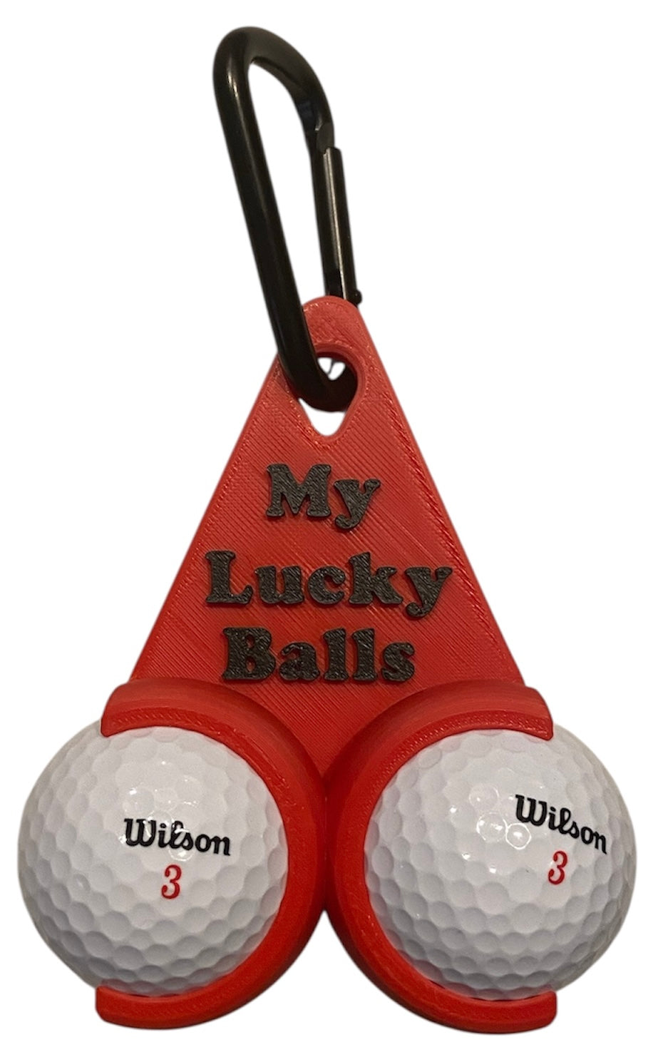 Golf Ball Holder "My Lucky Balls" - Red w/Black