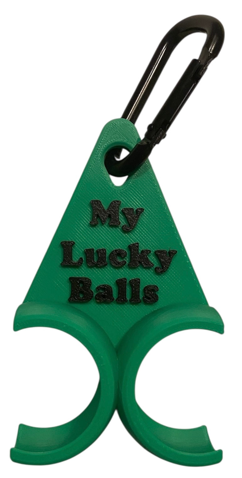 Golf Ball Holder "My Lucky Balls" - Green w/Black