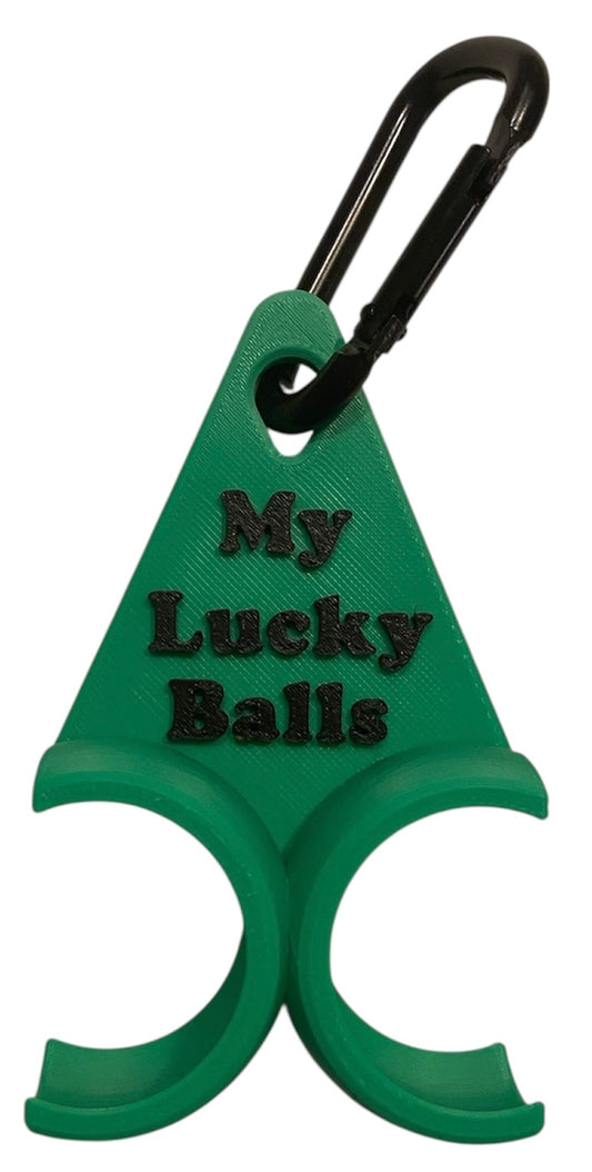 Golf Ball Holder "My Lucky Balls" - Green w/Black