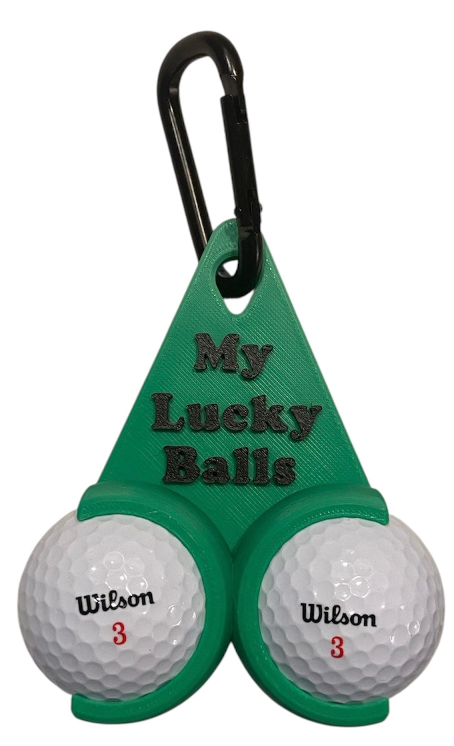 Golf Ball Holder "My Lucky Balls" - Green w/Black