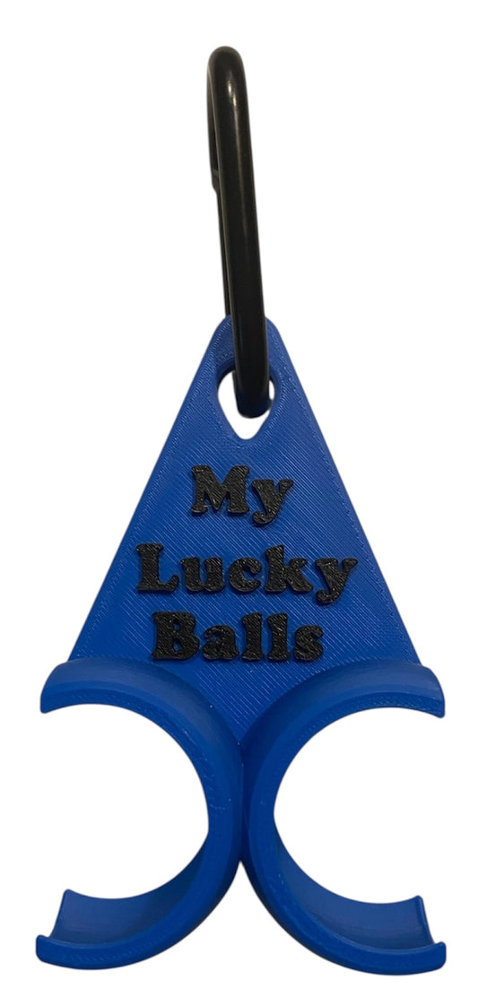 Golf Ball Holder "My Lucky Balls" - Cobalt Blue w/Black