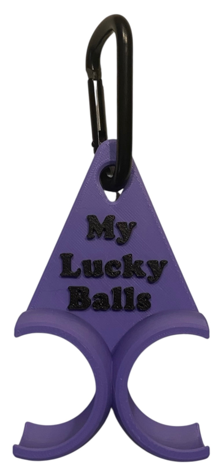 Golf Ball Holder "My Lucky Balls" - Purple w/Black