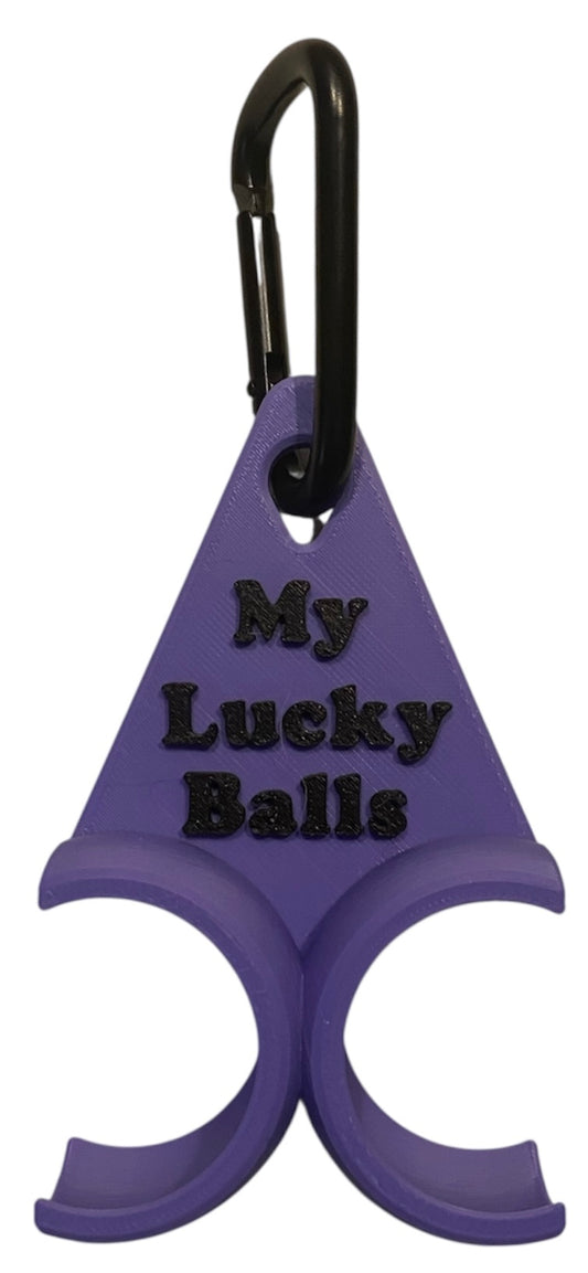 Golf Ball Holder "My Lucky Balls" - Purple w/Black