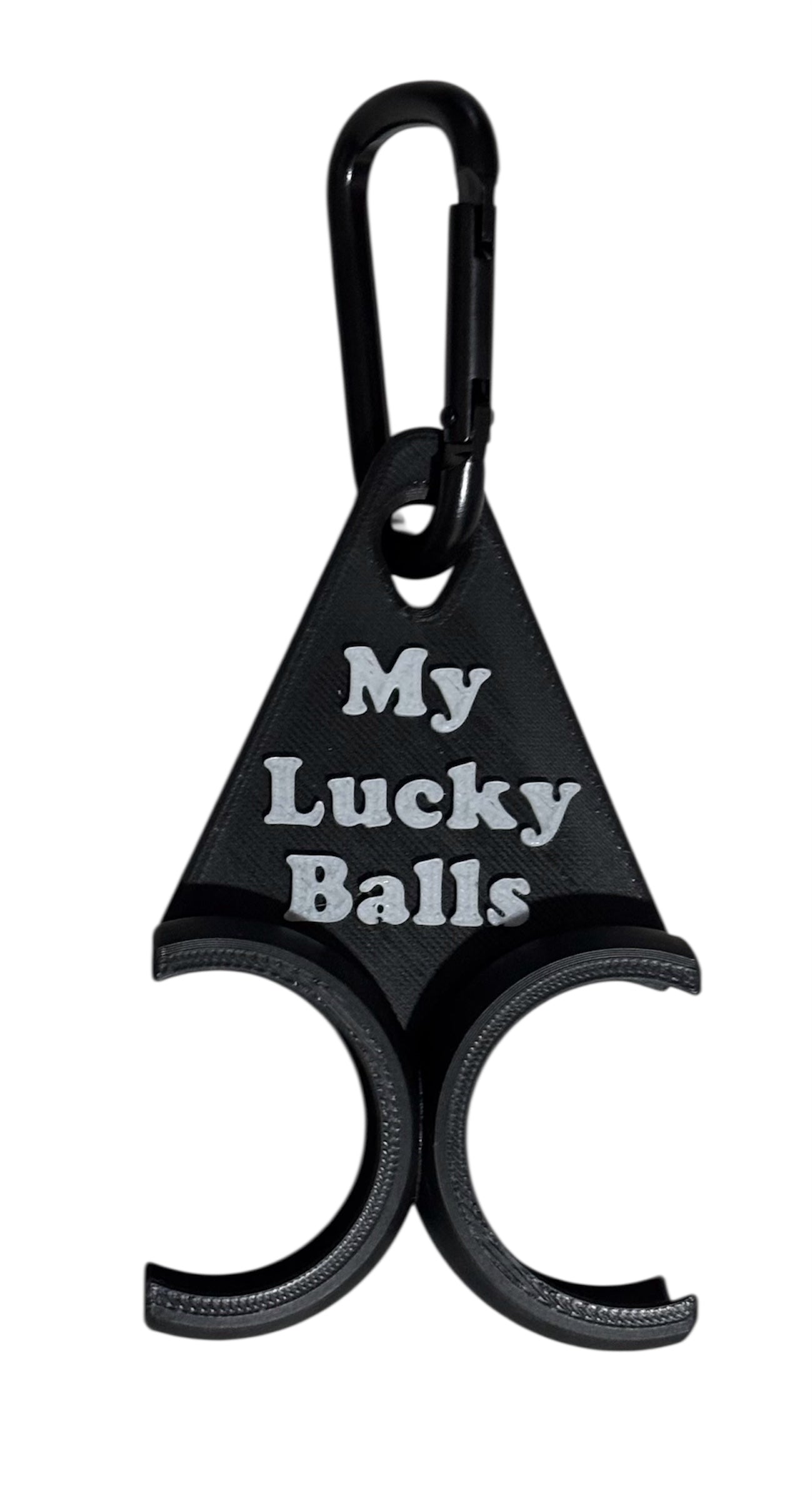 Golf Ball Holder "My Lucky Balls" - Black w/White