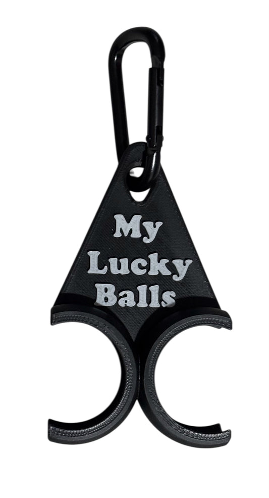 Golf Ball Holder "My Lucky Balls" - Black w/White