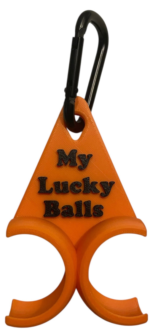 Golf Ball Holder "My Lucky Balls" - Orange w/Black