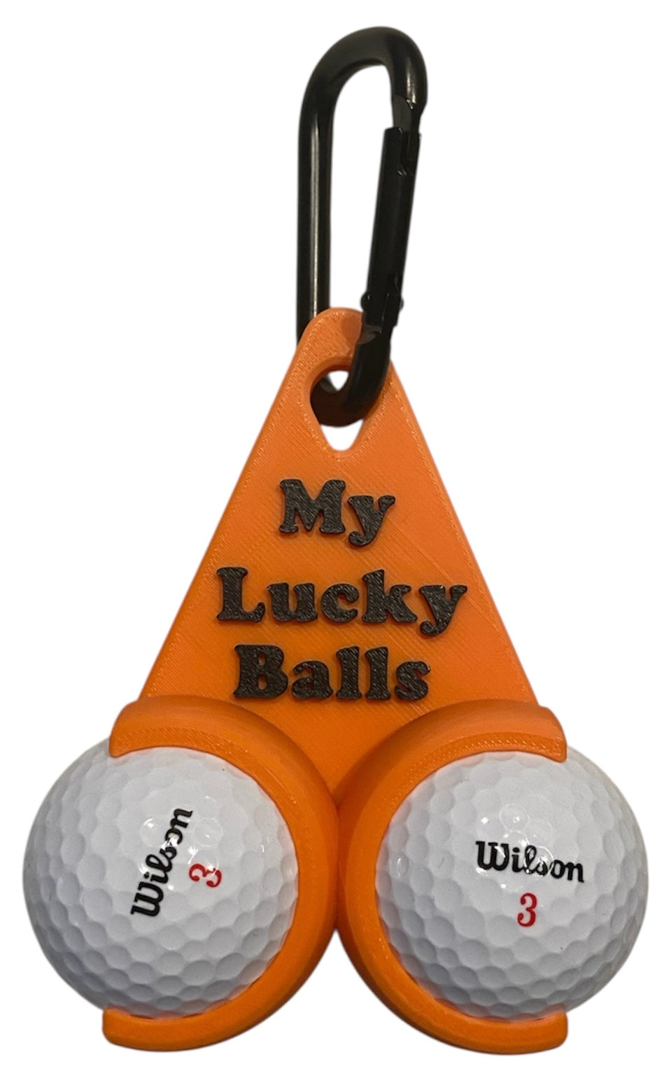 Golf Ball Holder "My Lucky Balls" - Orange w/Black