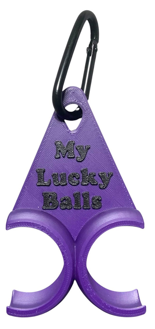 Golf Ball Holder "My Lucky Balls" - Indigo with Black