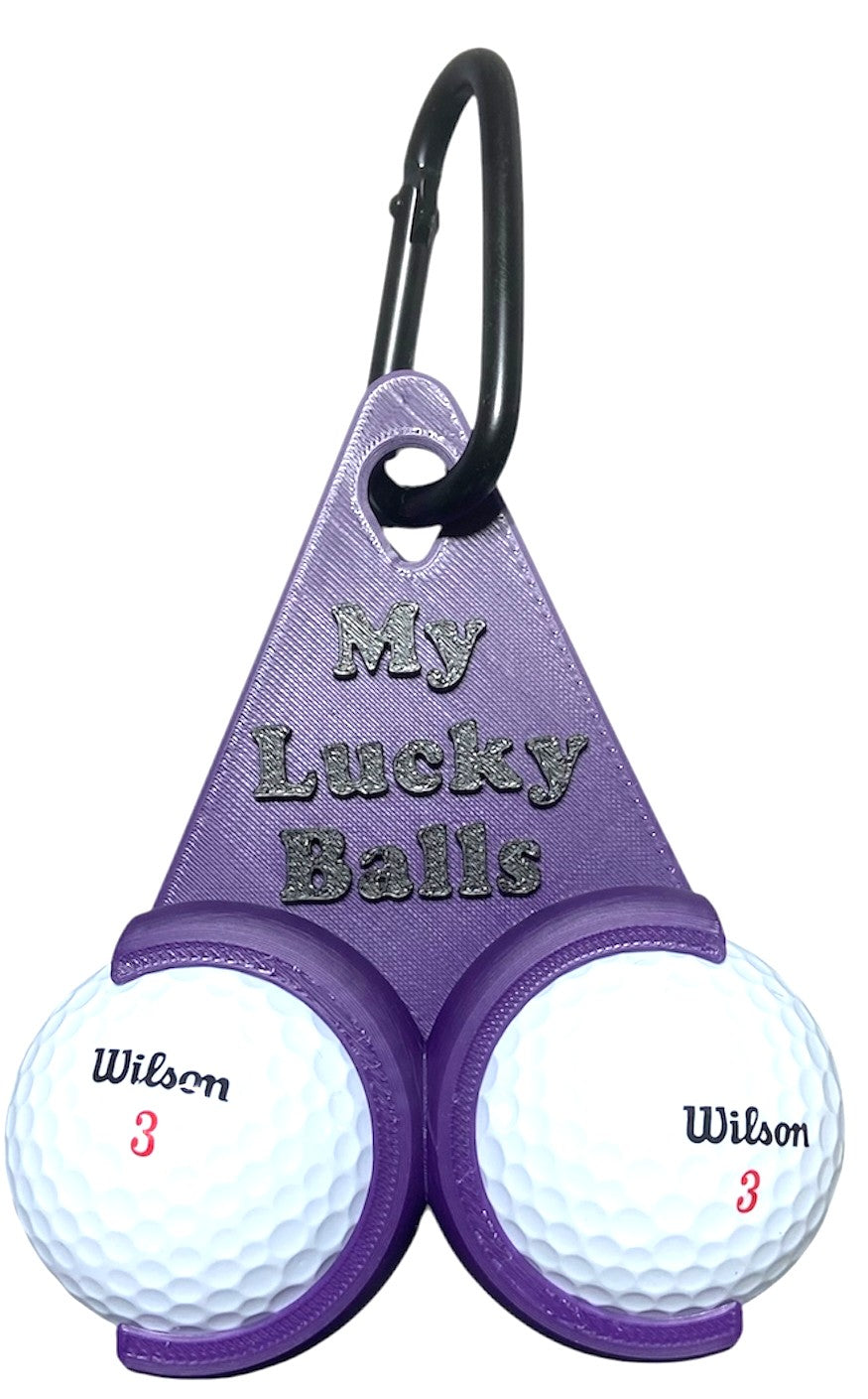 Golf Ball Holder "My Lucky Balls" - Indigo with Black