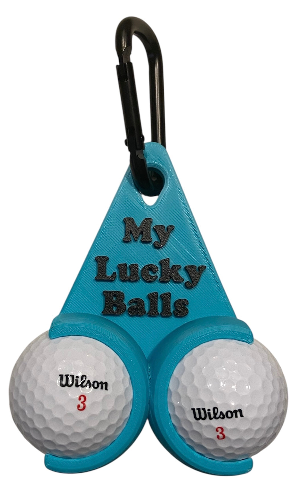 Golf Ball Holder "My Lucky Balls" - Turquoise w/Black
