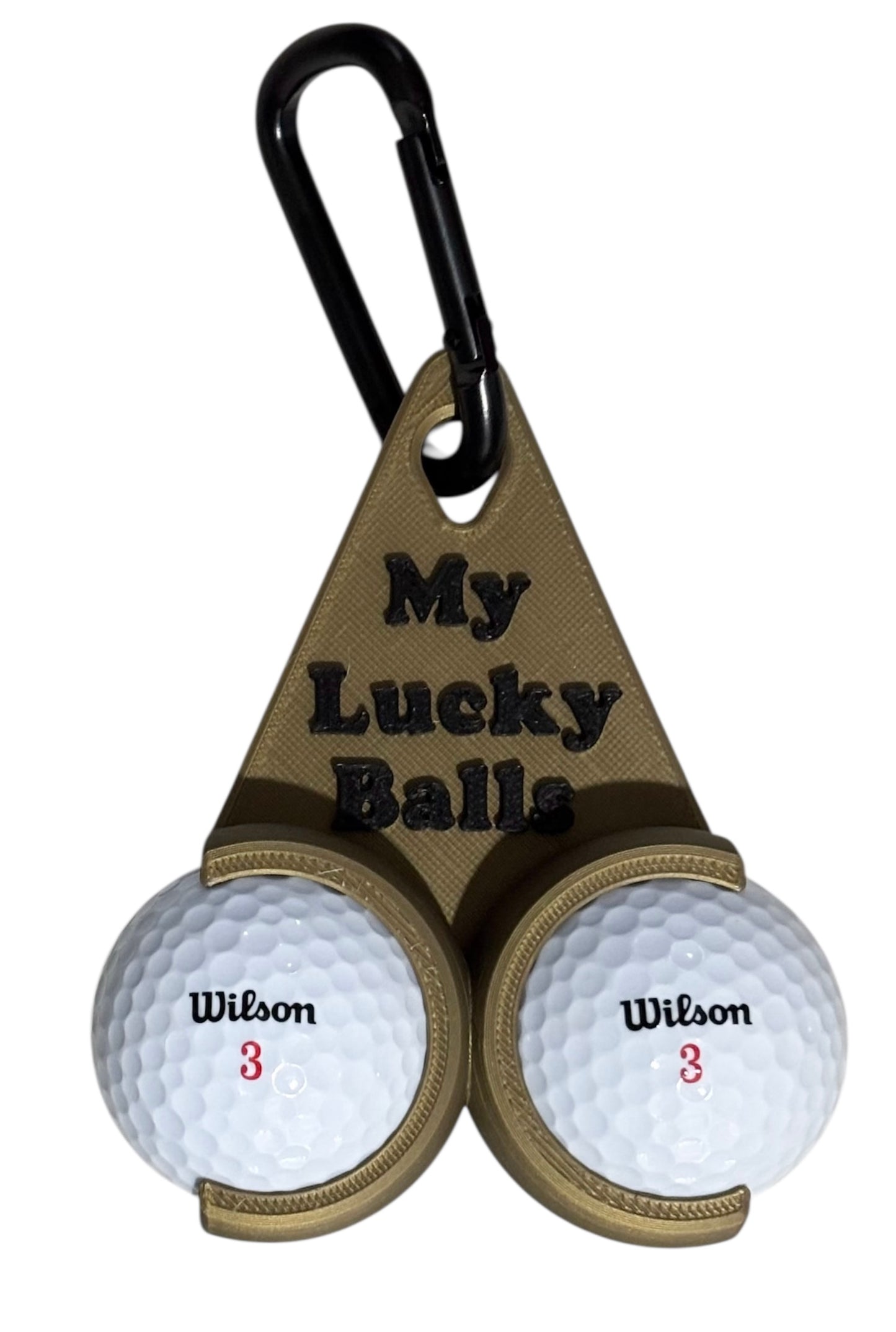 Golf Ball Holder "My Lucky Balls" - Bronze w/Black