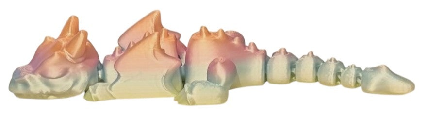 3D printed Lazy Dragon - 8-1/4" - Candy Silk
