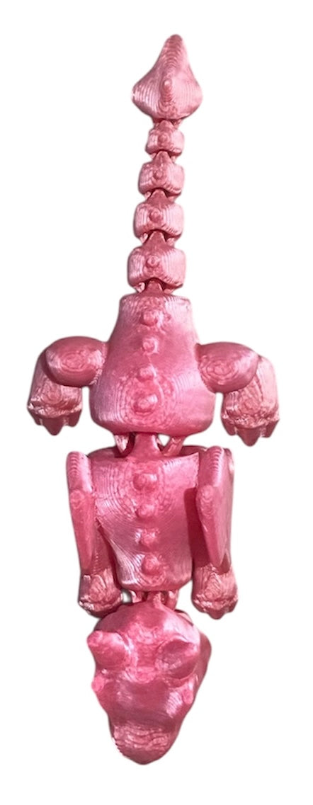 3D printed Lazy Dragon - 8-1/4" - Peach Blush