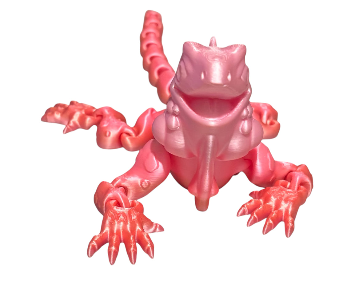 3D Printed - 8" Iguana - Peach Blush