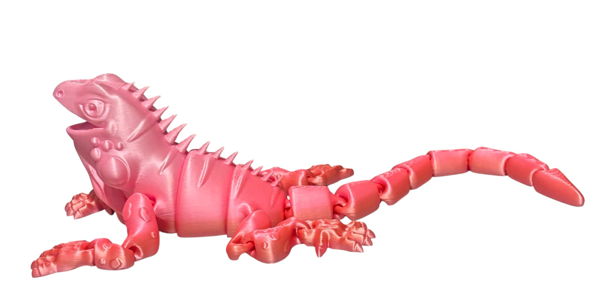 3D Printed - 12" Iguana - Peach Blush
