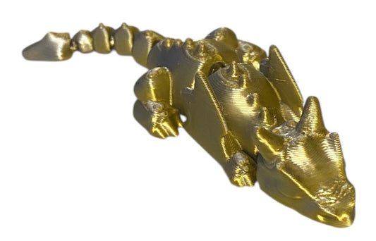 3D printed 4" Lazy Dragon Gold Silver