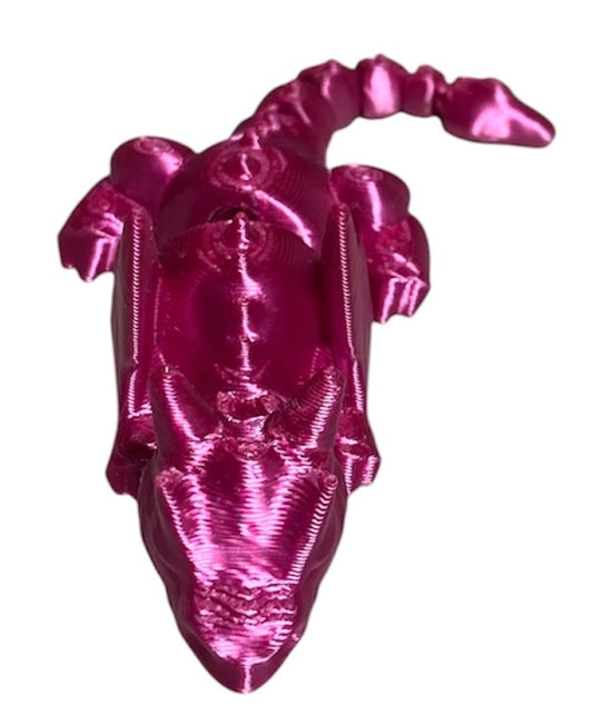 3D printed Lazy Dragon - 8-1/4" - Rose