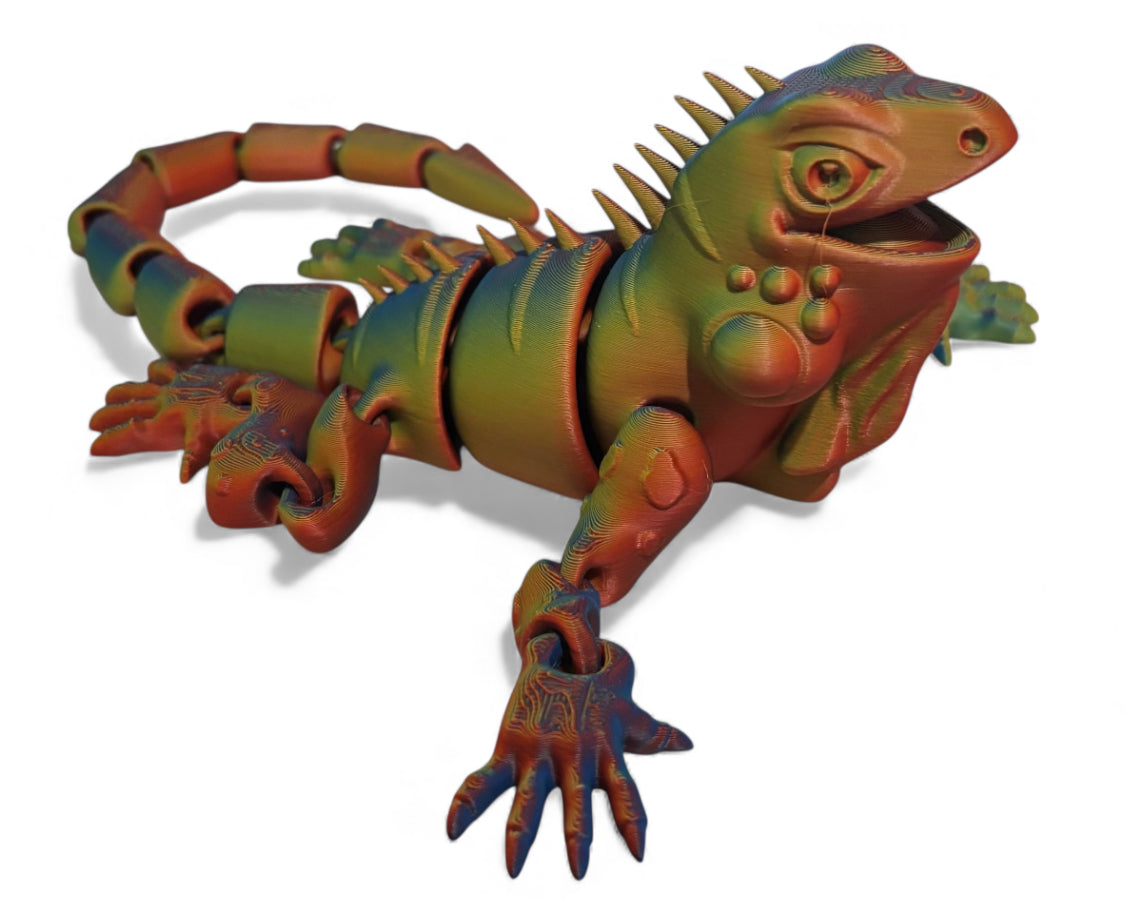 3D Printed - 12" Iguana - Neon