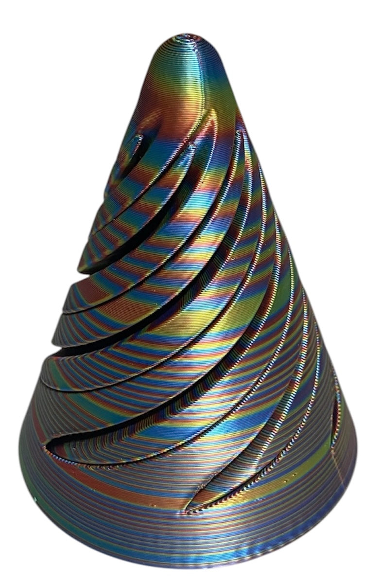 Pass Through Fidget Cone - 2-1/2" x 2" - Firework Stripe