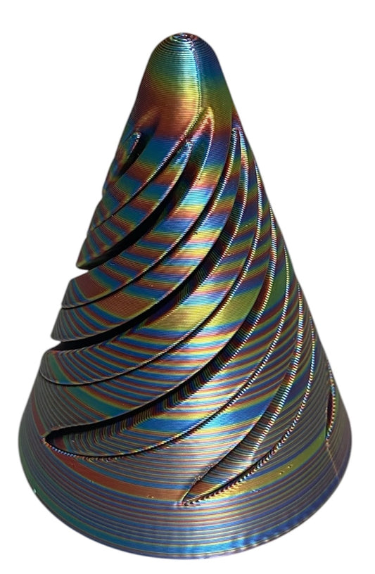 Pass Through Fidget Cone - 3-1/2" x 3" - Firework Stripe