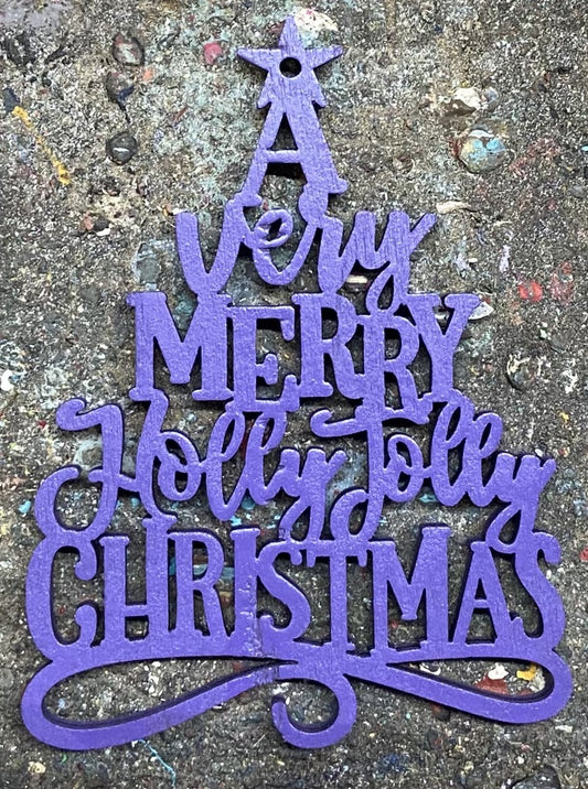 A Very Merry Holly Jolly Christmas Ornament - Grape