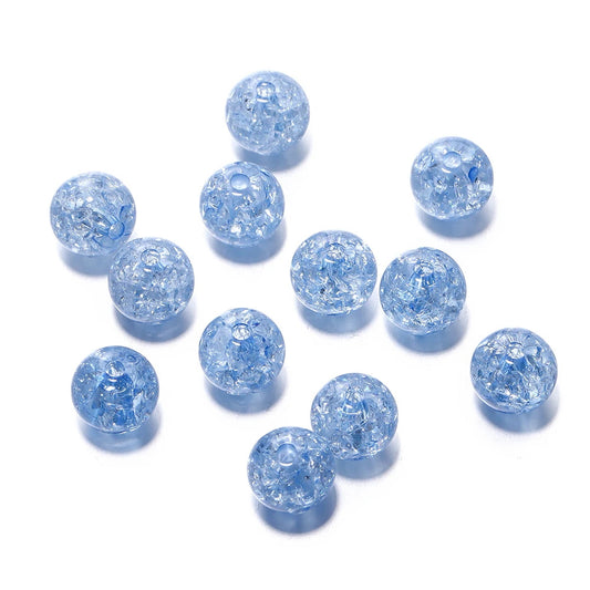 10mm Cracked Crystal Acrylic Beads - Dark Blue - 10/package