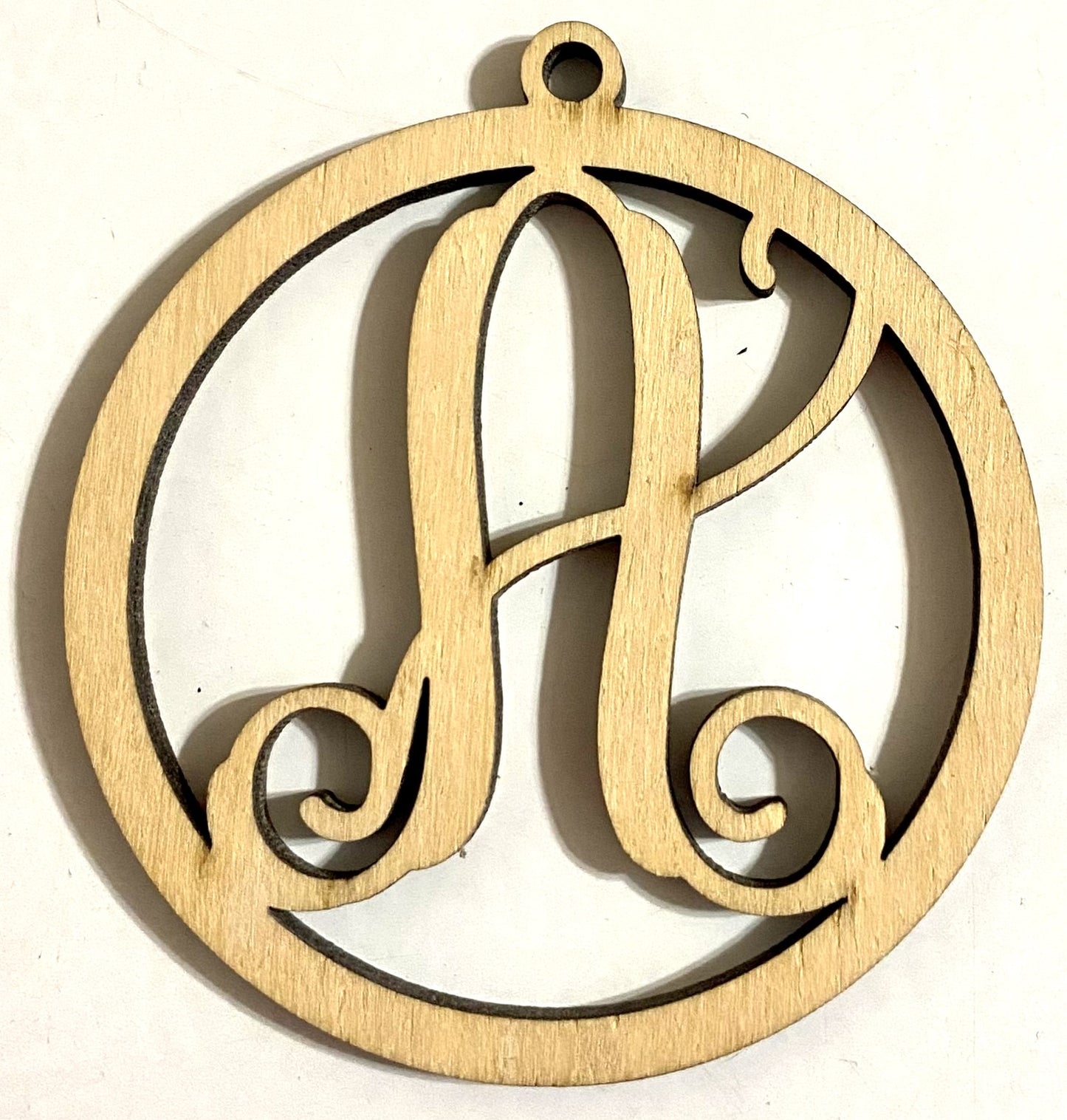 Ready to Paint Shape - 1/8" Birch - Monogram Ornament "A" S130