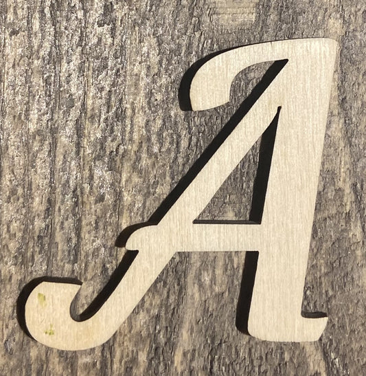 Unfinished 1/8" Plywood Letter - 2" Tall - A-Z - Font #03