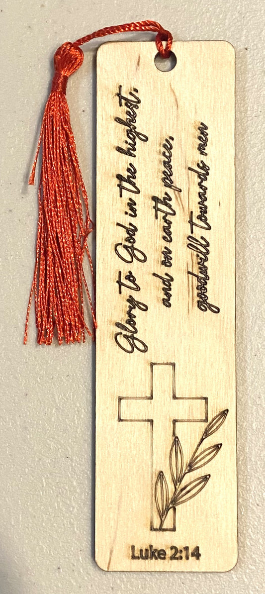 Wood Bookmark - Luke 2:14