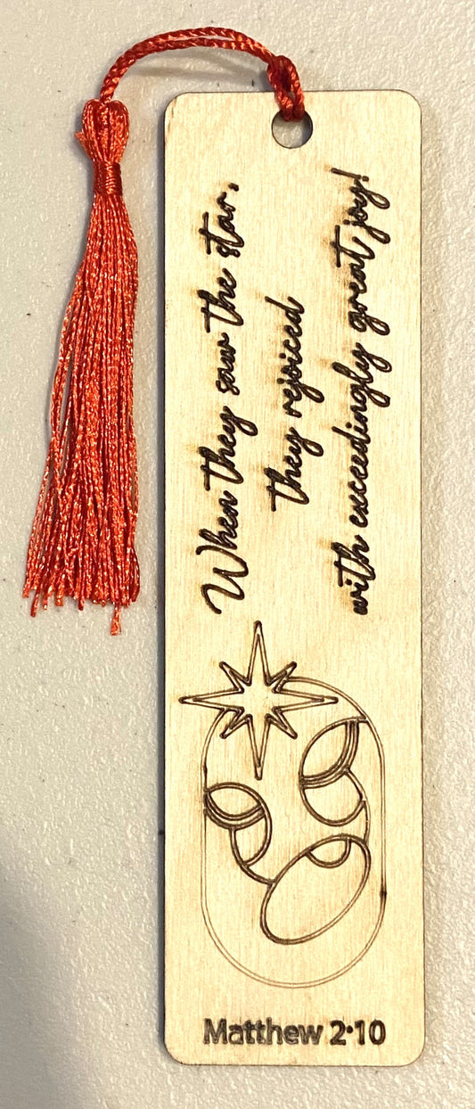 Wood Bookmark - Matthew 2:10